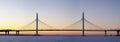 Large cable-stayed expressway bridge at sunset Royalty Free Stock Photo
