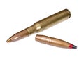 Large-caliber 12,7 mm cartridge and bullet Royalty Free Stock Photo