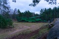 Large-caliber railway artillery gun. Fort Red Hill, Krasnaya Gorka, Leningrad. Maritime railway artillery. Soviet weapons