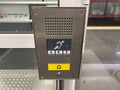 Large call button for an inclusive elevator in the subway or shopping center for people with disabilities and people with Royalty Free Stock Photo