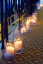Large candles in glass Royalty Free Stock Photo