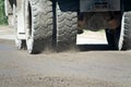 Large-capacity dump truck huge wheels Royalty Free Stock Photo