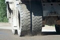 Large-capacity dump truck huge wheels