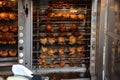 Large - capacity grill for chicken and meat. pierced on a spit, it rotates in front of an electric spiral. The seller has a number