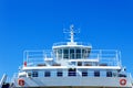 Large car-ferry docked in seaport. Big ship in a sea harbor. Royalty Free Stock Photo