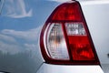 Large car headlights close-up, technical road lighting day and night Royalty Free Stock Photo