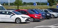 Large car parking in Zagreb, Croatia. Royalty Free Stock Photo
