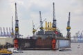 Large Cargo Freighter Emma Oldendorff Transport Freight Ship for Shipping Container in Harbor with Cranes