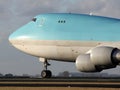 Large cargo jet landing