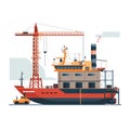 Large Cargo Ship Under Construction with Crane at Dockyard Royalty Free Stock Photo