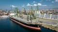 Large cargo ship in a dock at port Royalty Free Stock Photo