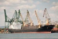 Large cargo ship in a dock Royalty Free Stock Photo