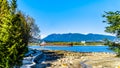 A large Cargo Ship entering the harbor of Vancouver in BC, Canada