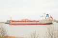 Doel, Antwerp, Belgium - February 2019: Large cargo ship in the harbor Royalty Free Stock Photo