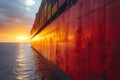 Large Cargo Ship in the Middle of the Ocean