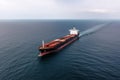 Large cargo ship sailing on the sea, view from the Drone Royalty Free Stock Photo