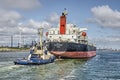 Large cargo vessel entering North Sea Canal