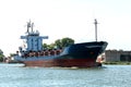 Cargo vessel on Danube river Royalty Free Stock Photo