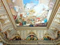 Element of the colorful ceiling of the main staircase of the Vienna Kunsthistorisches Museum, Austria