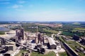 Large cement plant. The production of cement on an industrial scale in the factory Royalty Free Stock Photo