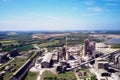 Large cement plant. The production of cement on an industrial scale in the factory Royalty Free Stock Photo