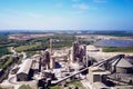 Large cement plant. The production of cement on an industrial scale in the factory Royalty Free Stock Photo