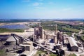 Large cement plant. The production of cement on an industrial scale in the factory Royalty Free Stock Photo