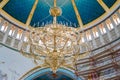 large chandelier ,interior of the Katedralja building "ngjallja and Krishtit"
 capital Tirana in Albania. Royalty Free Stock Photo