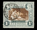 A large 1897 charity postage stamp from New South Wales, Australia Royalty Free Stock Photo