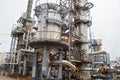 Large chemical capacity at the oil refinery equipment.
