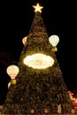 A large Christmas Tree in front of Terminal 21 Shopping Mall at Pattaya, Thailand. Royalty Free Stock Photo