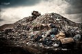 large city garbage landfill site overflowing with trash