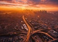 Large City Stunning Shots Highway And Clouds generative ai art