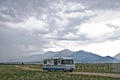 E1883hdr Large Motorhome in Mount Princeton Rain Storm