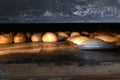 A large classic wood oven that bakes bread, wood oven and baked breads