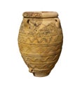 Large clay amphora called Pithos from the Minoan palace at Knossos in Crete isolated Royalty Free Stock Photo