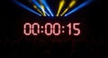 Event Countdown Timer with Crowd and Stage Lights Royalty Free Stock Photo