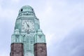 Large clock tower in Helsinki... Royalty Free Stock Photo