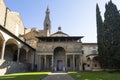 Large cloister in the Santa Croce church in Florence, Italy