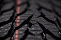 Large close-up of snow tire tread