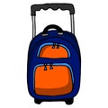 A large closed bag for carrying a trunk on a white background. Suitcase of hand luggage