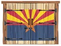 Closed Barn Door With Arizona Flag Royalty Free Stock Photo