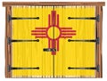 Closed Barn Door With New Mexico State Flag Royalty Free Stock Photo