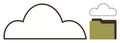 Cloud storage concept with large cloud and folder symbolizing data storage and file organization Royalty Free Stock Photo