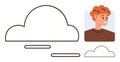 Cloud storage concept with user profile and minimal design elements Royalty Free Stock Photo