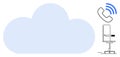 Cloud-based Communication with Office Chair and Phone Icon Illustrating Remote Work Concept Royalty Free Stock Photo