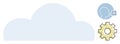 Cloud Computing Concept with User Interaction and Gear Representing Functionality Royalty Free Stock Photo