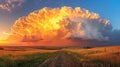 Large Cloud in Sky at Sunset