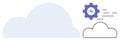 Cloud computing with gear icon symbolizing fast processing and cloud storage interconnectivity Royalty Free Stock Photo