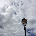 Large clouds and street light